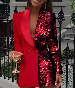 New Design Ladies Blazer Suit Business Formal Women Suits With Belt Printing Elegant Blazer Woman