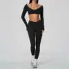 Black Top+Leggings Set