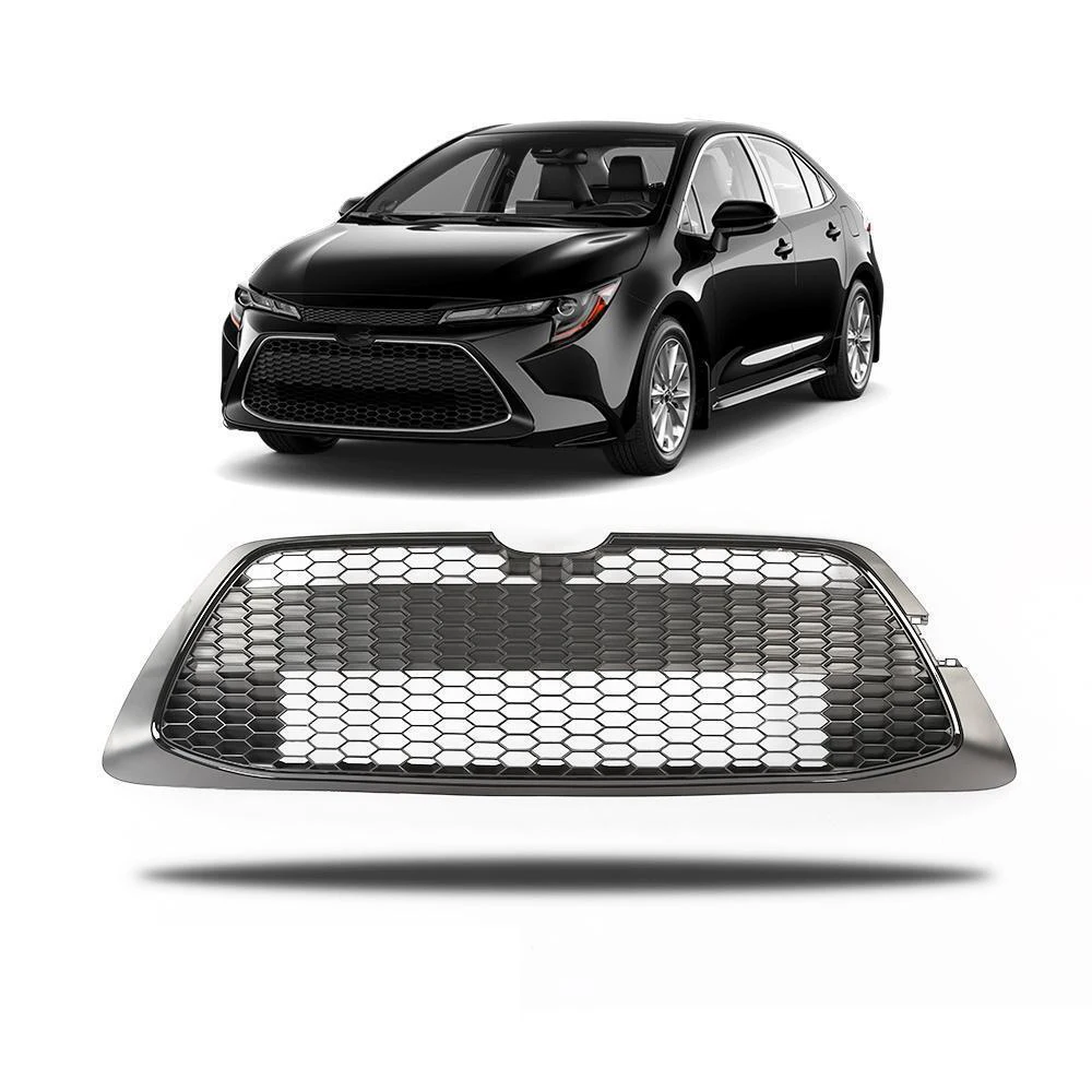 Saivis car grill with black trim silver strip spare front bumper lower grille for usa model 2020-2021 Toyota Corolla LE/XLE