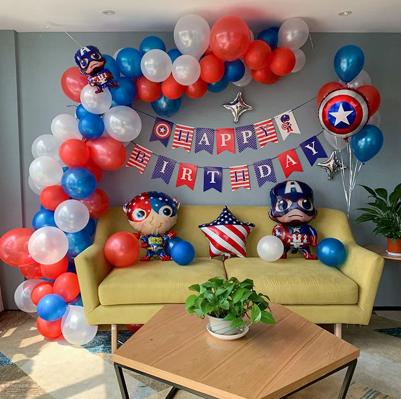 Generosidad Parte corriente Source El Capitán América globo decoraciones de cumpleaños de fiesta para  niños niño 1st decoraciones de cumpleaños on m.alibaba.com