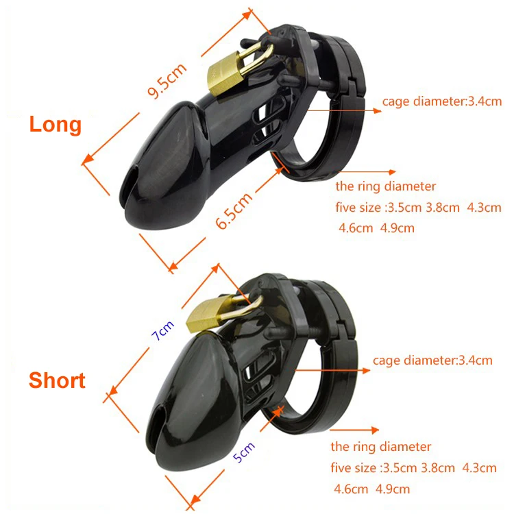 CB6000 Plastic Long Short Adjustable Male Chastity Tube Penis Cock Cage Device Dick Lock BDSM Sex Toys for Men