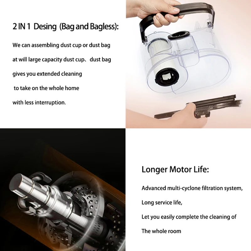 Proper Price Top Quality Canister Vacuum Cleaner  Assembling Dust Cup or Dust Bag at Will