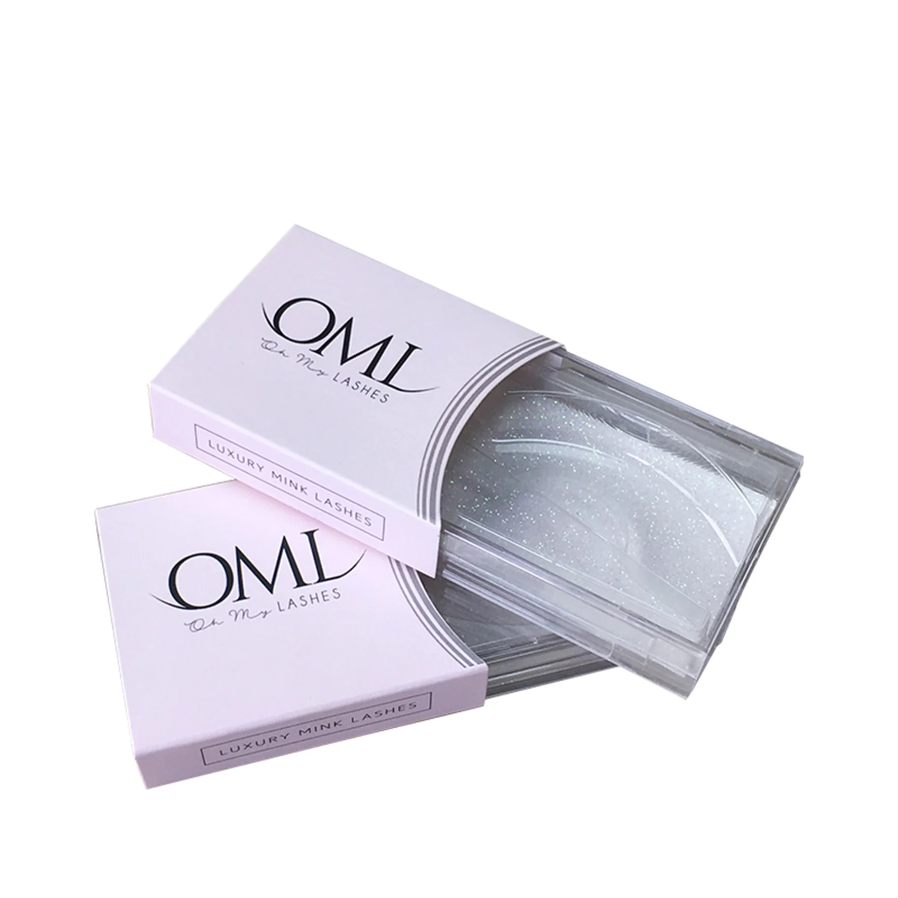 Custom Design Nice Gold Foil Logo Eyelash Paper Box lash sleeve packaging box