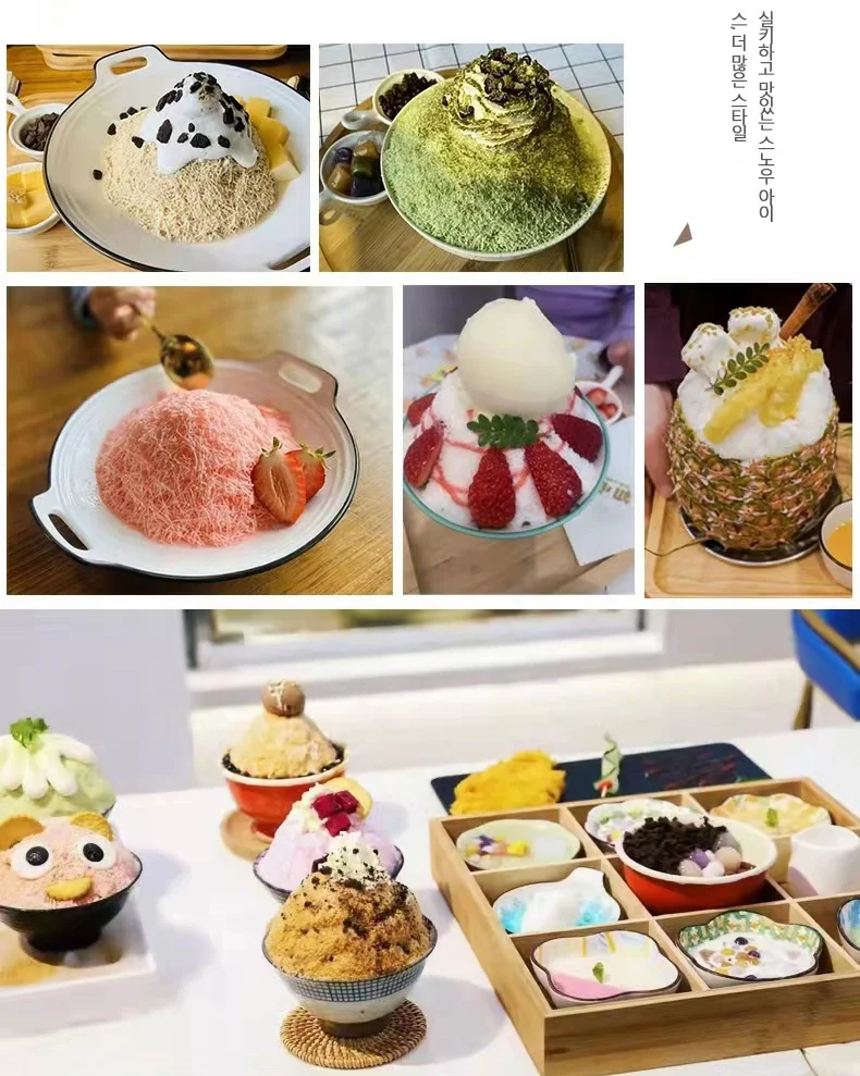 Bingsu Cream Slicing Making Machine Snow Machine 2023 Newest Snow Flake Ice for Sale Electric Specifications Factory Price 80v