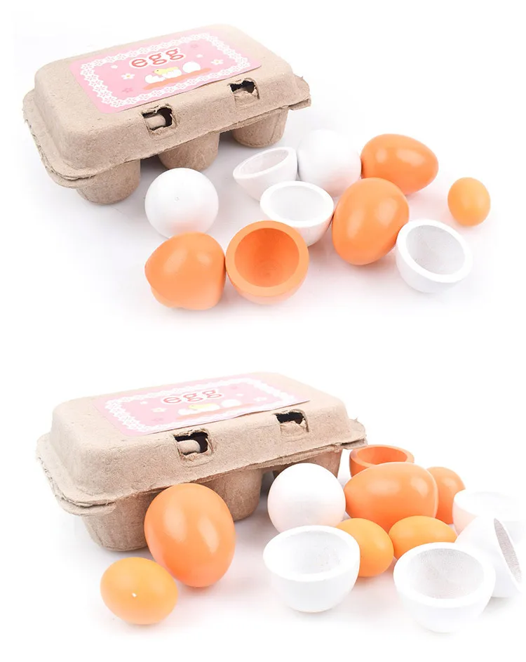 Yolk  Eggs   Toys  Kitchen   Play Food Wooden  Children  Preschool  Kids 