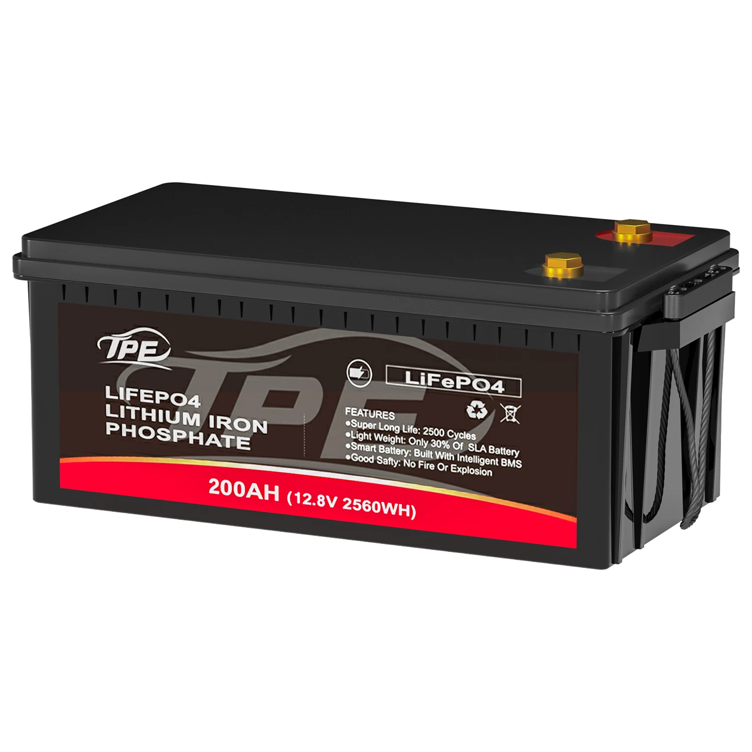 batterie lithium LiFePO4 12 V 200 Ah, cycle profond rechargeable pour système solaire, VR, bateau, moteur de pêche, plus de 6000 cycles, BMS intégré