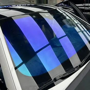 20% 60% 70% 85% vlt Blue to Purple Red Green Chameleon Windshield Film 99% UVR Car Solar Chameleon Window Tint Film