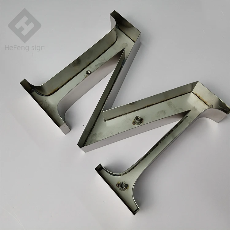 Laser Cutting 3d Non Directional Brushed Silver Matt Stainless Steel Letter Sign