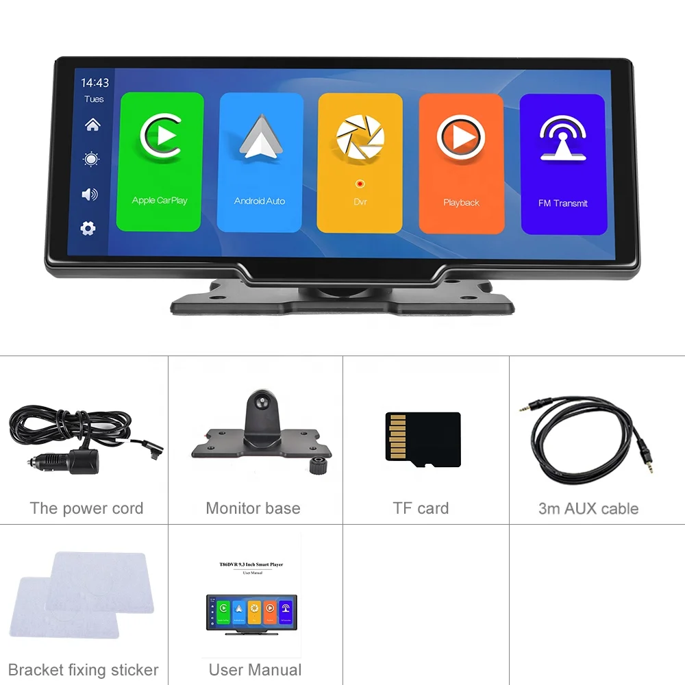 10.26 インチ ダッシュ カム フロント カメラ Carplay と互換性あり