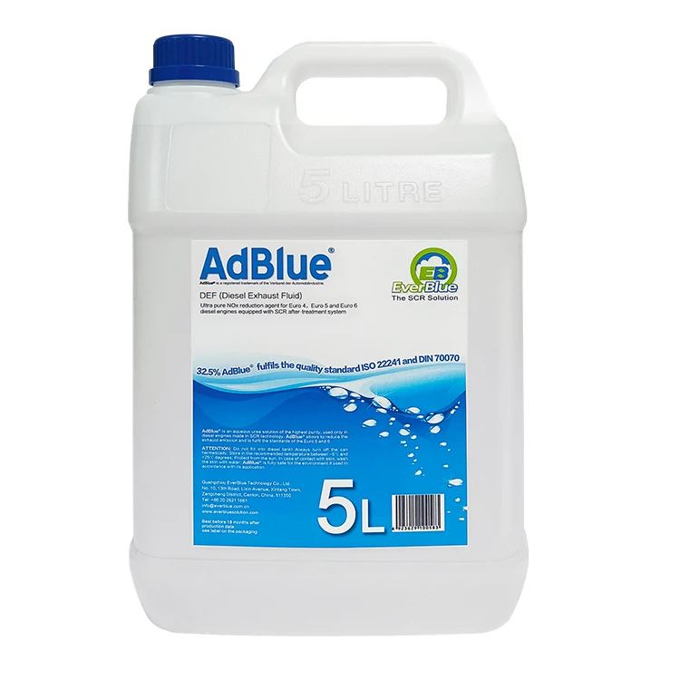 Оптовая продажа мочевина Adblue VDA DEF 5L дизельная выхлопная жидкость водный раствор мочевины упаковка с трубкой и коробкой