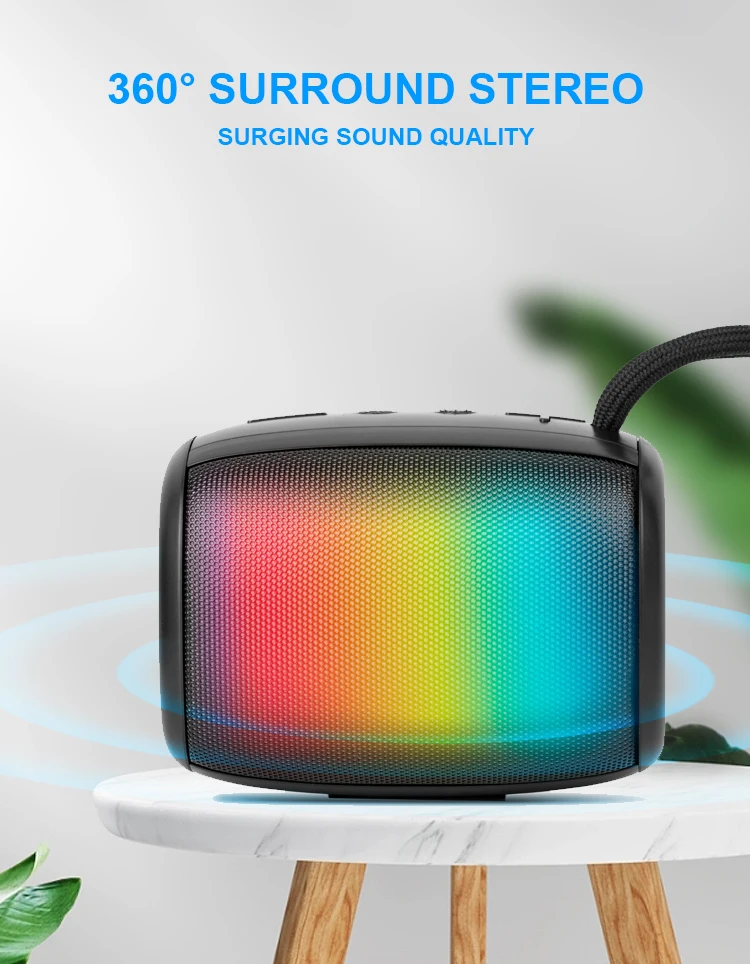Kisonli S18 Wireless Outdoor Portable Mini Computer Speaker with RGB ...