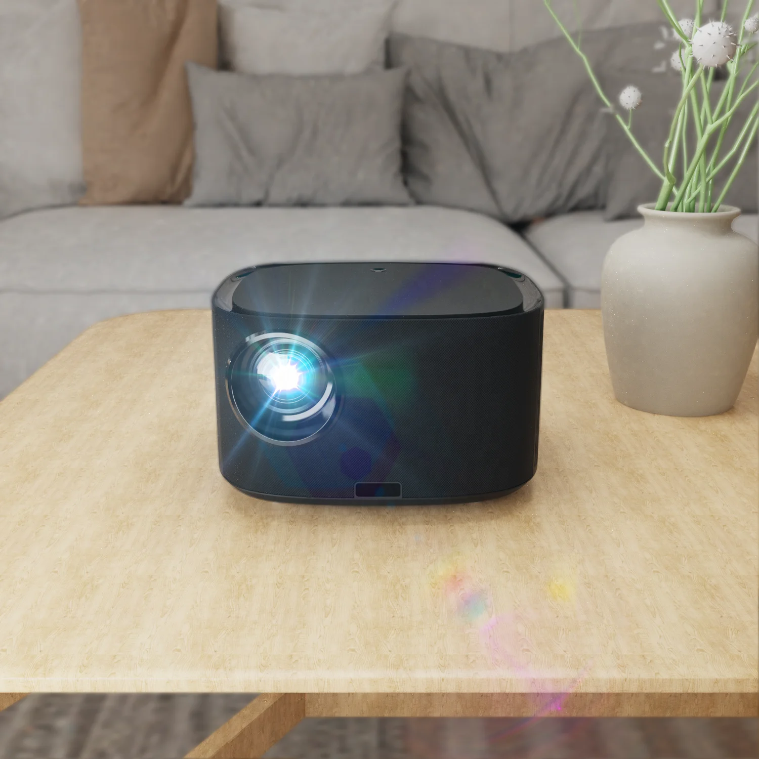 2023 YG491 Smart 4K Home Theater Projector with Linux OS, Built-In