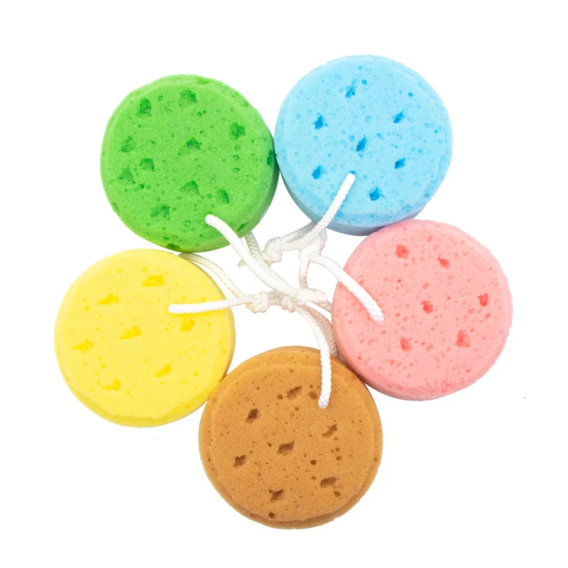 Round Shape Honeycomb Sponge Soft Exfoliating Bath Washing Sponges for Body Shower