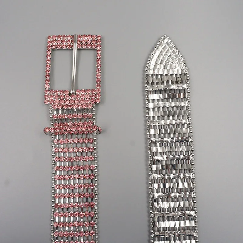 Ready design Silver color fancy crystal belt trim fashion style custom rhinestone women's belt