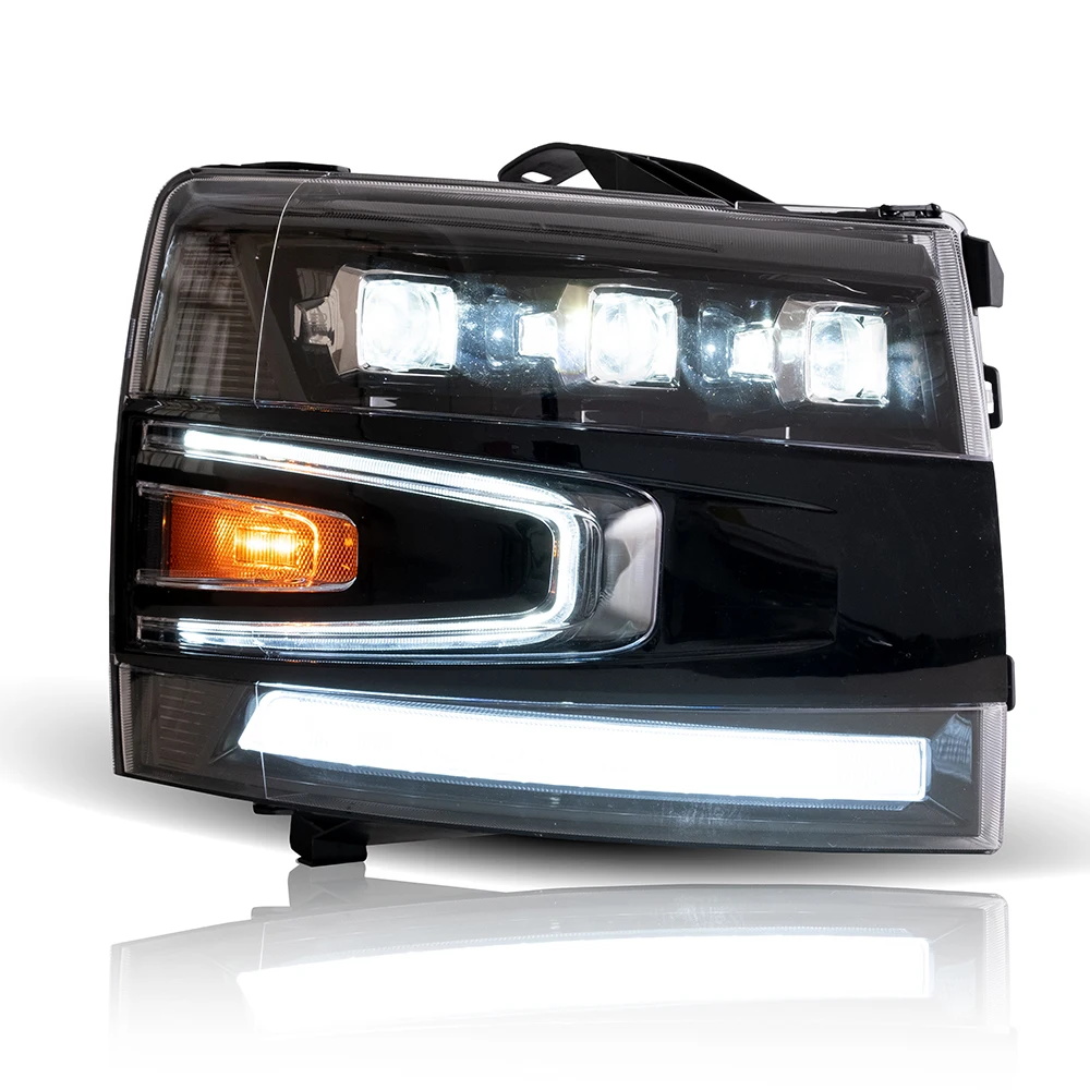 Headlight Head Light LED 3 Lens Headlights Car Headlamp 2007 - 2013 for Chevorlet silverado 2500 3500 HD Plug and Play