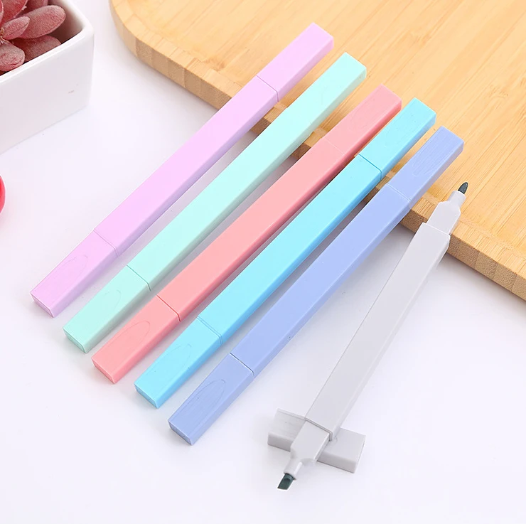 Factory Custom 6 12 18 24 Colors High Quality Bible Highlighter Marker No Bleed Resaltadores Rotuladores Pastel