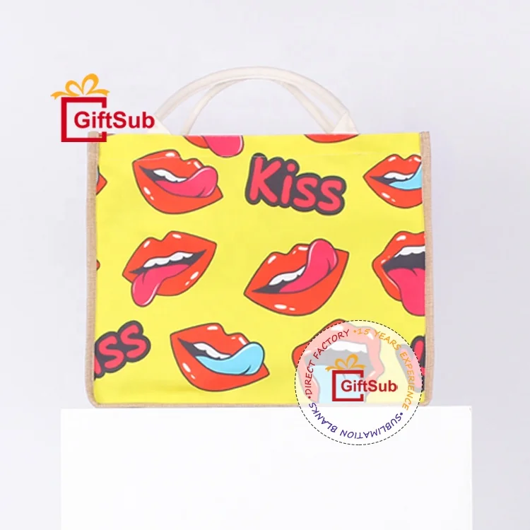 Wholesale Sublimation Blanks Linen Tote Bags Personalized Canvas Bags
