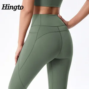 New OEM ODM Factory Customizable High Elastic Workout Training Compression Yoga Pants with Pocket Gym Sport Fitness Leggings