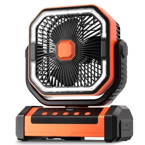 Remote Control Camping  USB Fan 8000mah 10000mah 20000mah Desktop Table Phone Power Bank Night Light All in One Oscillating Fan