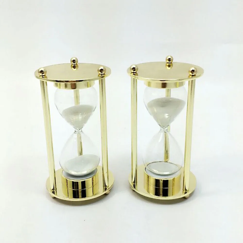Горячая Распродажа золотистые металлические песочные часы с индивидуальным логотипом 10 минут для украшения