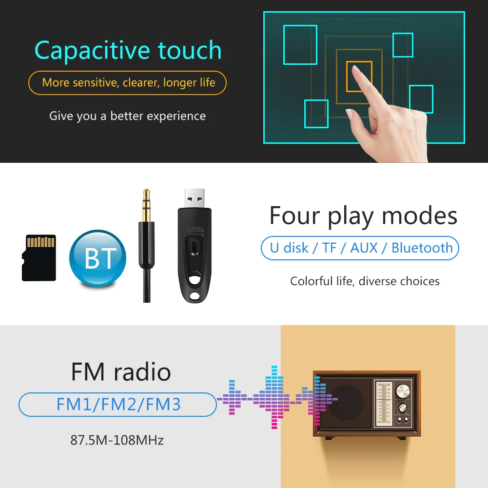 Double din car stereo mp5 player for Corolla with BT AUX car radio video player 7 inch autoradio audio mp5 player