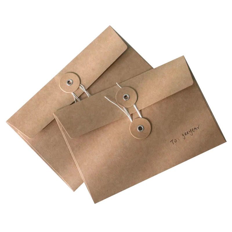 Custom Logo 7*9*3 Kraft Cardboard Mailer Eco Friendly Rope Winding Box Mail Packing Envelop for Phone Case