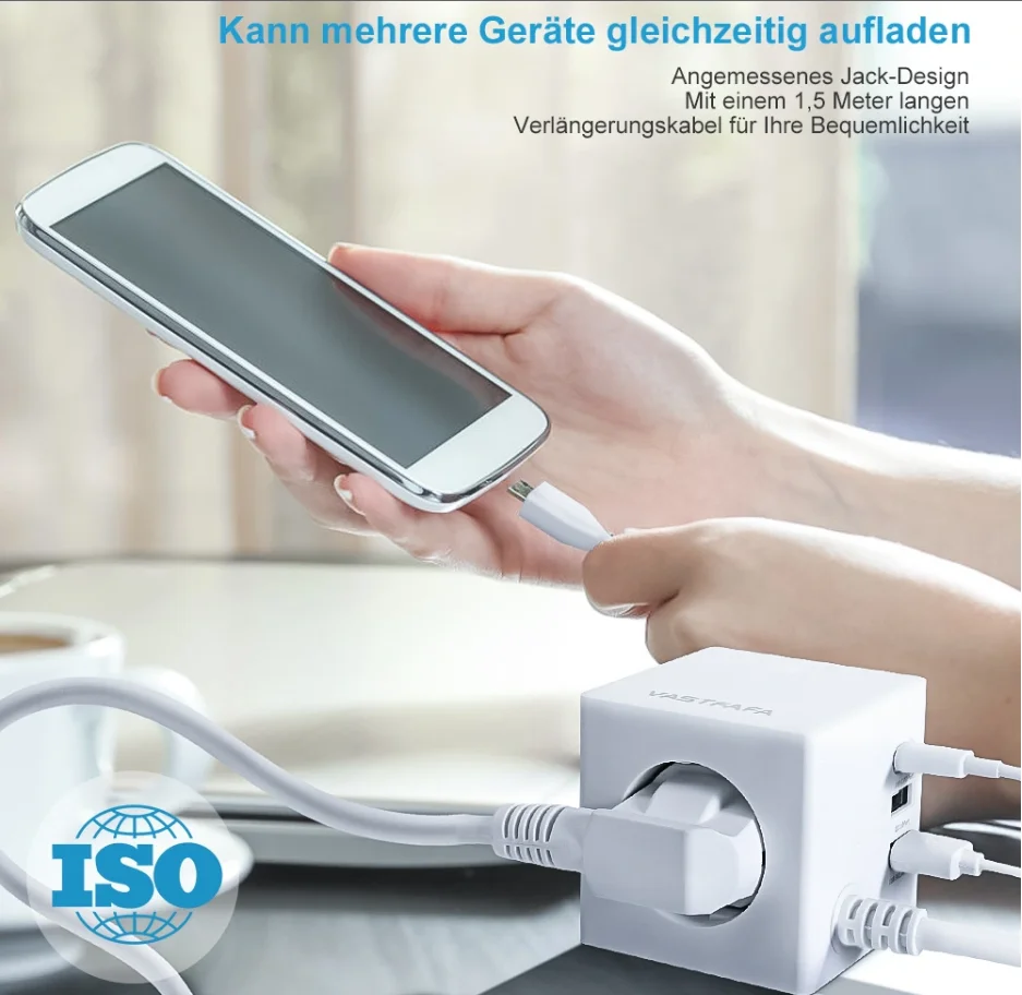 3 USB-порта 1 Европейская розетка