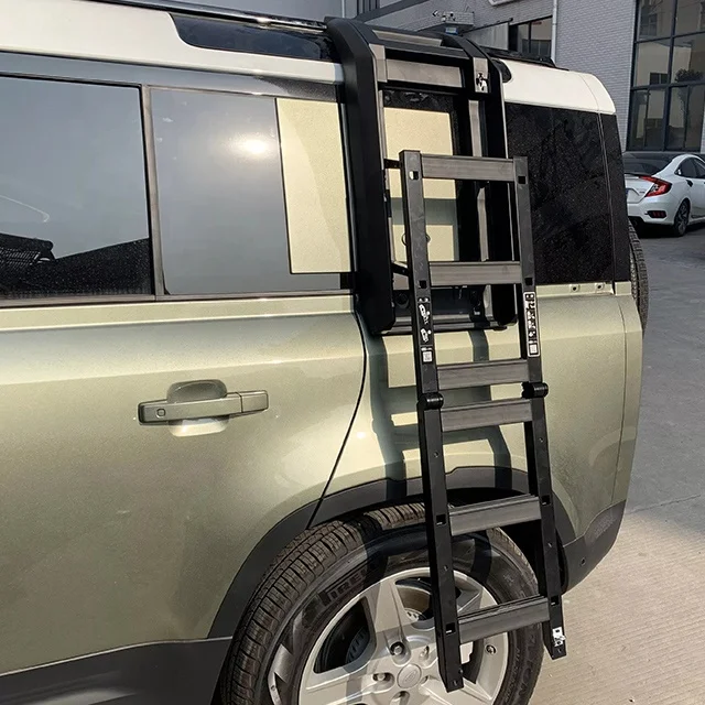 Foldable Side Door Ladder Aluminum Alloy Roof Side Ladder for Land Rover Defender L663 Other Accessories