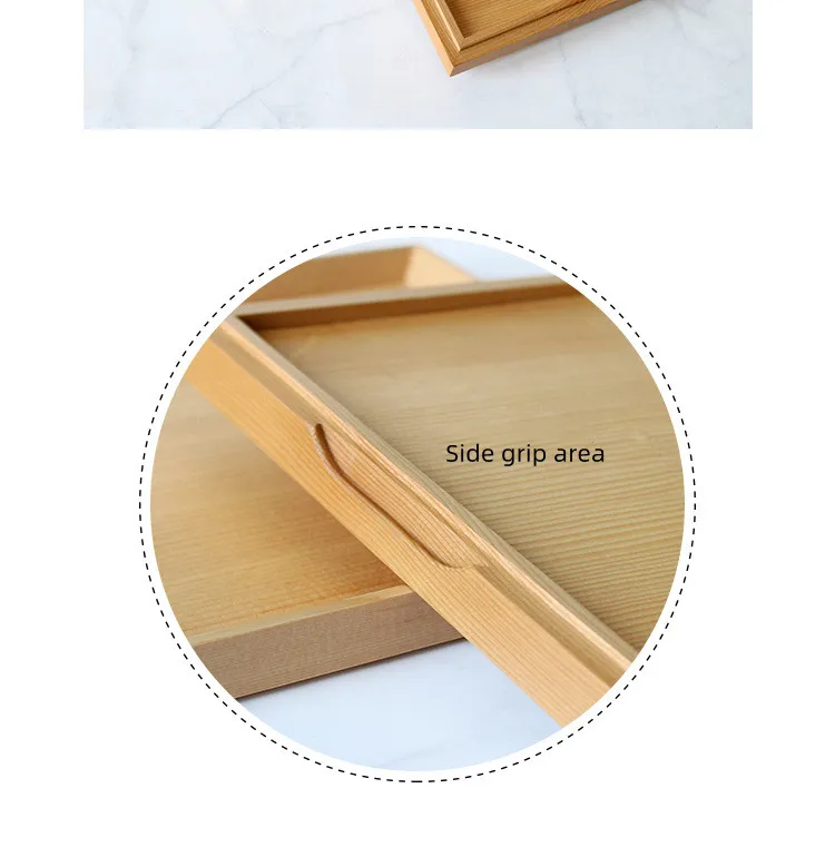Wholesale Custom Hemlock Wood Polished Serving Tray Rectangle Modern Design for Home Hotel Restaurant Party Use Food Fruit Bread