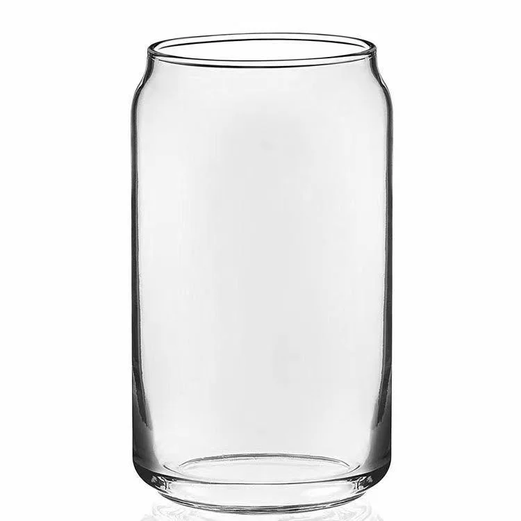 16 Oz Beer Can Glass Cup With Bamboo Lid And Glass Straws,Sublimation