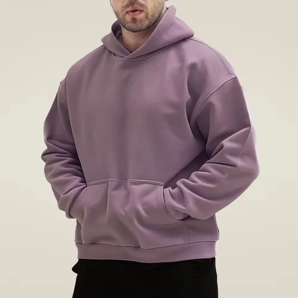 Men's Custom Thick Cotton Hoodie Heavyweight High Quality Oversize Hoodies for Men Puff Printing Hoodie gallery 3