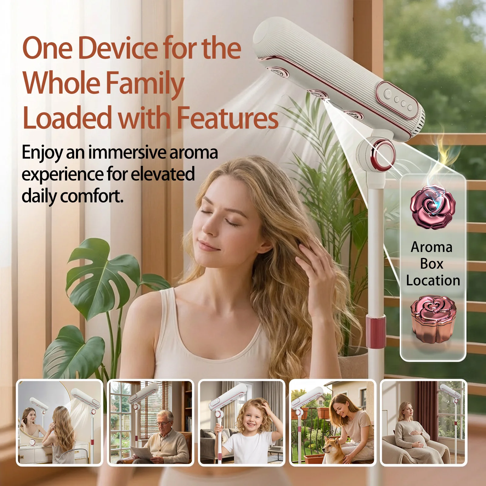 Lazy Hands Free Stand Hair Dryer pink Standing Hair Dryer Vertical