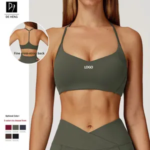 High Quality High Support Naked-Feel Yoga Bra Running Y-Shaped Cross Backless Design Adjustable Sports Bra for Women