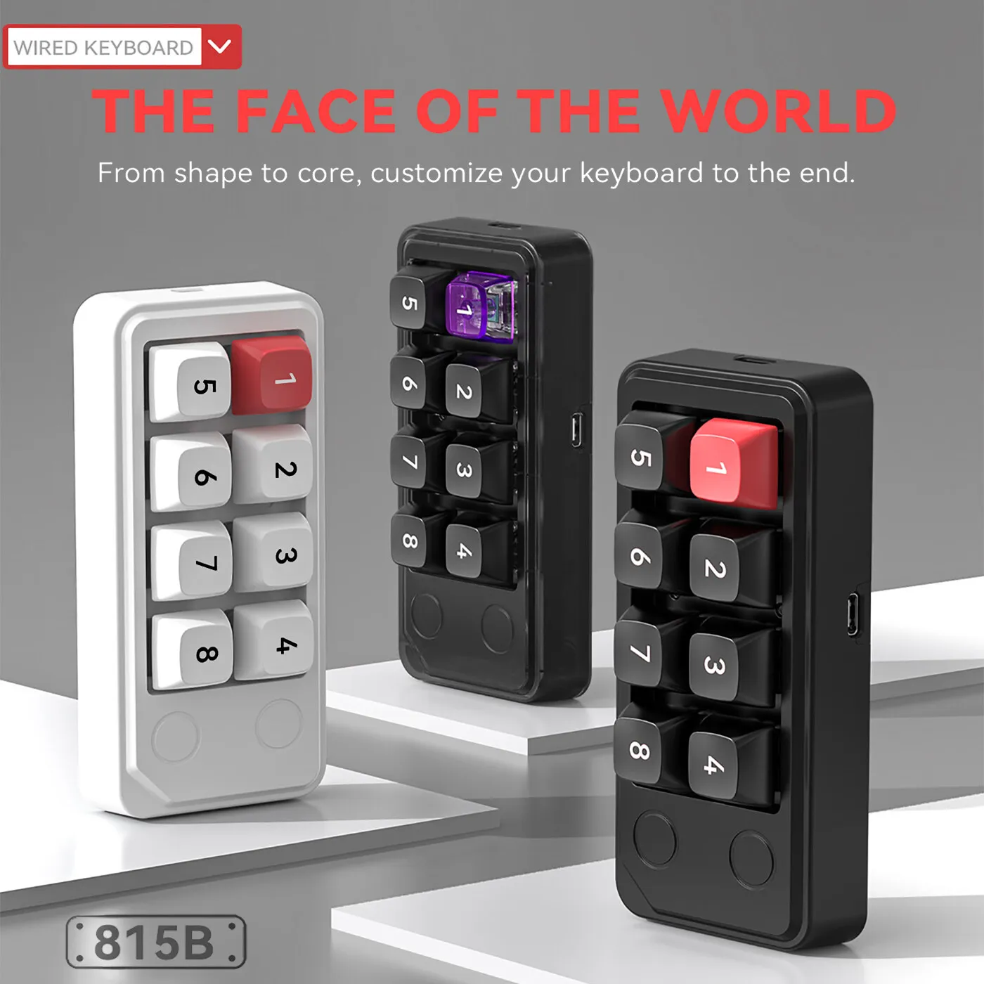 K815B Wired Mechanical Gaming Keyboard - 8keys Mini Keypad