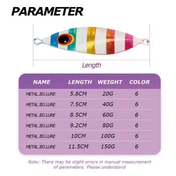 CHEERY Deep-Sea Lure Night-Glow Slow-Rolling Metal Jig Lead Fish 20g-150g Slow-Sinking Sea Boat Fishing No Hooks Artificial Bait – Metal Jig – view 4