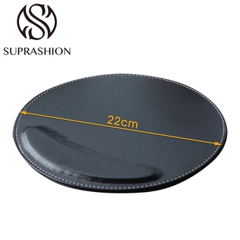 Round Shape Gift Business Leather Office Wristband Mouse Pad