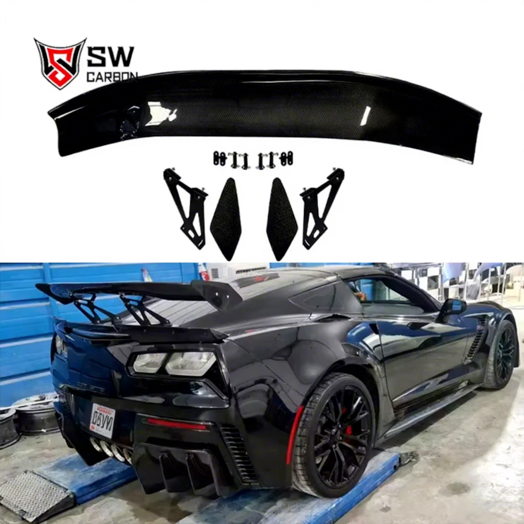 高品質カーボンファイバーリアスポイラー シボレー コルベット C7 2014