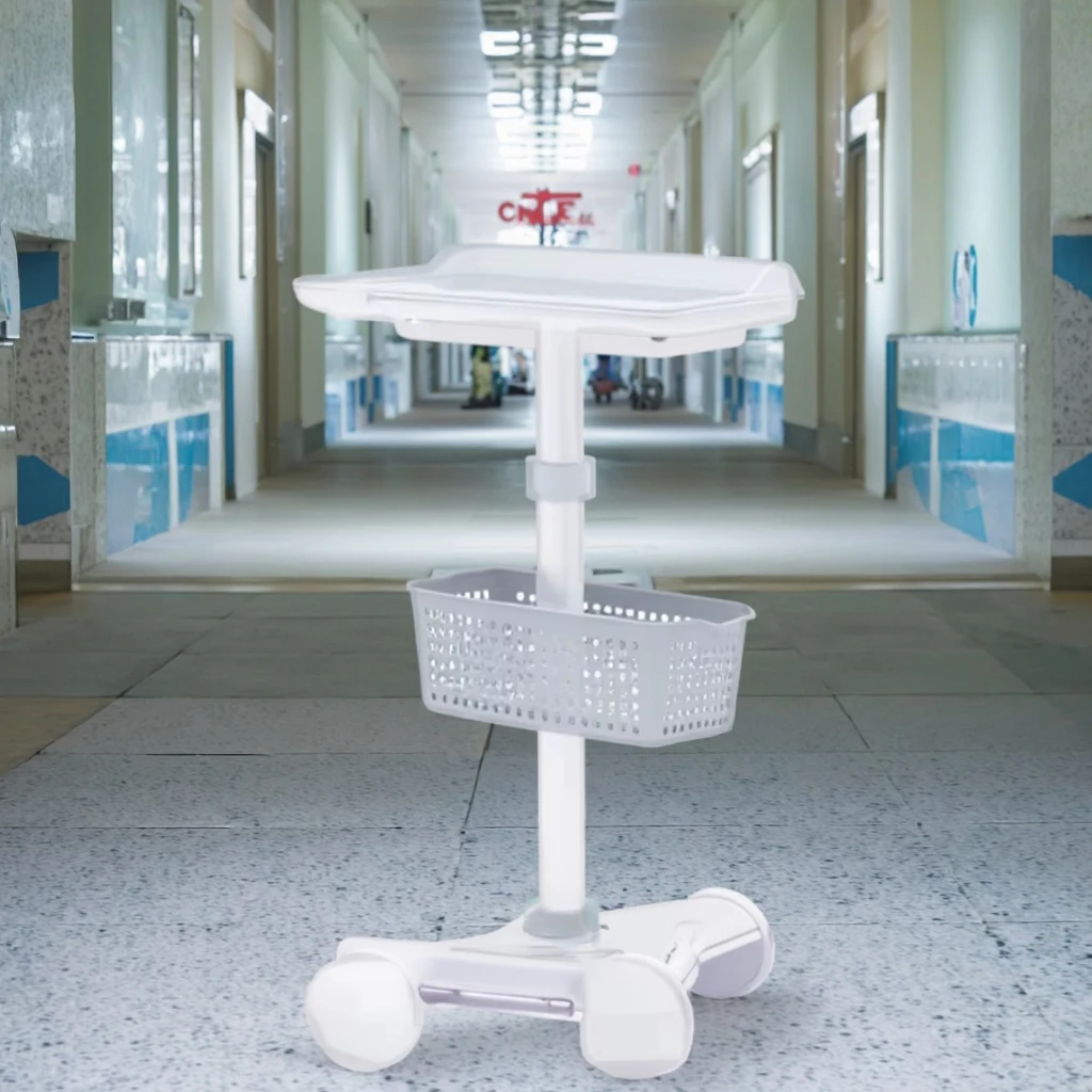 Modern Physical Rehabilitation Equipment Cart Ergonomic Armrests Height-Adjustable Platform Swivel Basket for Hospital Dining 4
