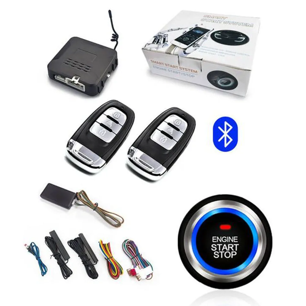 Smart BT Phone APP Control Keyless Entry EnginePush Button Remote Starter/Stop One Way Anti-theft Car Alarm System Security