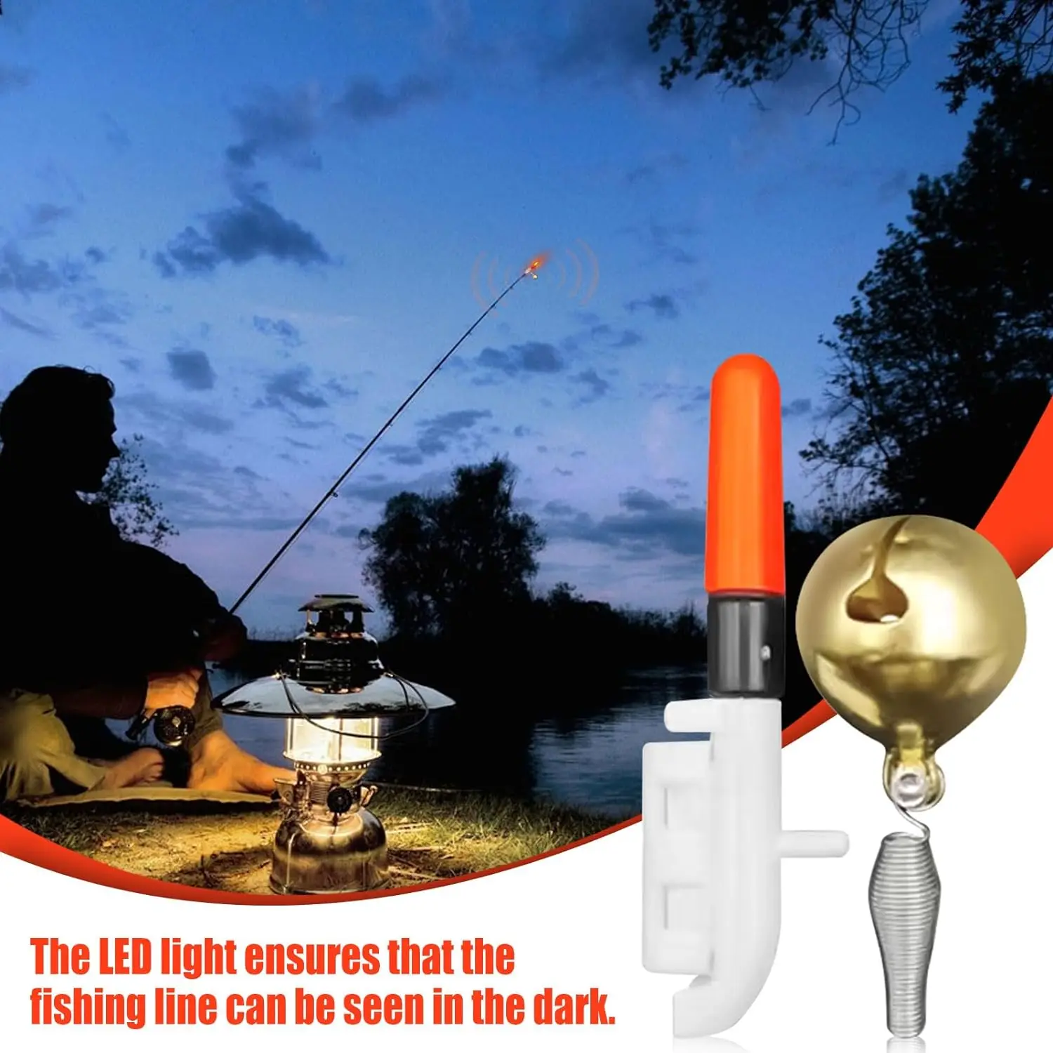 Light up Fishing Reel LED Fishing Pole with Bite Alert