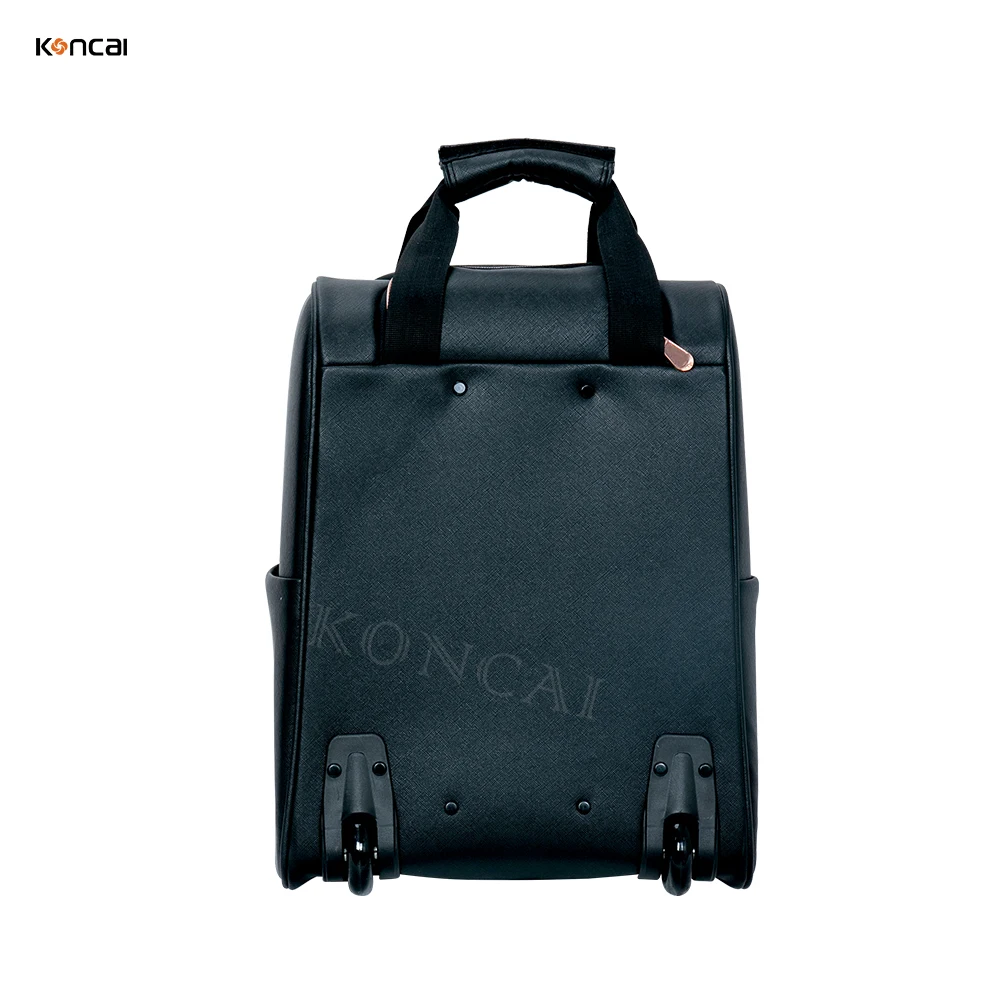 Koncai New Style Classical Black Rolling Cosmetics Suitcase Bag Travel Train Makeup Trolley Case