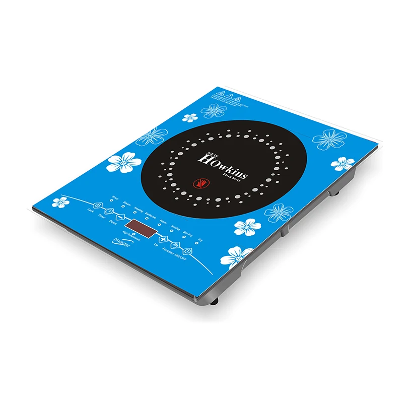 Portable Blue Howkins 2000W Colorful Tempered Glass Fast Cooking Electric Infrared Induction Cooker for Camping Household