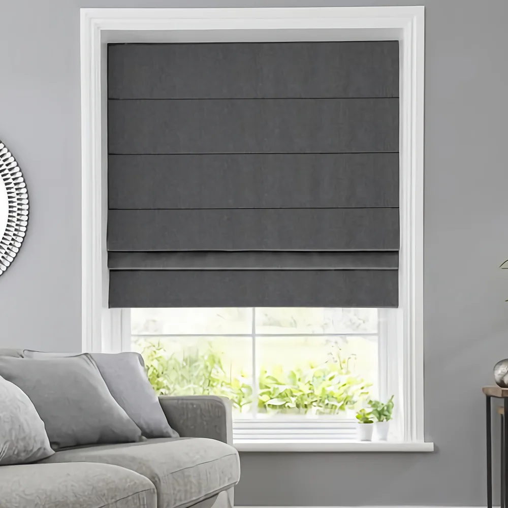 Roman Blinds Tuya Electric System Blackout Cordless Home Louver ...