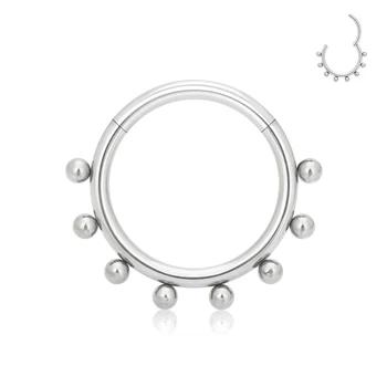 Fashion Piercing Jewelry dangle nose ring  Bulk Mirror Polish ASTM F136 Titanium Beads Nose Ring Clicker