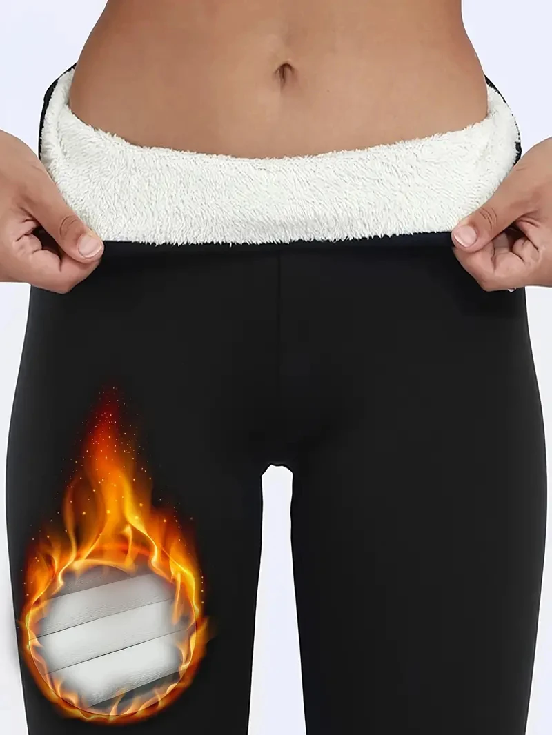 Women Thick Leggings Thermal Tights Lady Fleece Lined Soft Warm Pantyhose Leggings