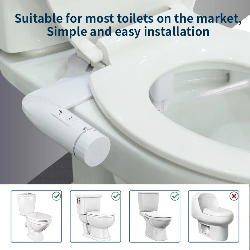 Non-electric Cold Water Bidet Toilet Attachment Ultra-slim Adjustable ...