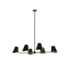 6 têtes Noir L 124cm x H 26cm