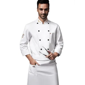 Chef Uniform Custom Cheap Unisex Chef Coat Cotton Chef Jacket Long Sleeve Hotel Restaurant Uniform