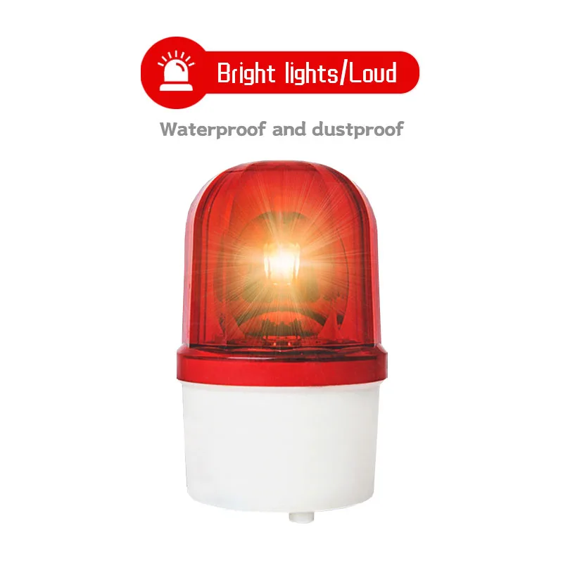 Sound and Light Alarm Rotating 12v 24v 220v Waterproof Warning Light Safety Traffic Light
