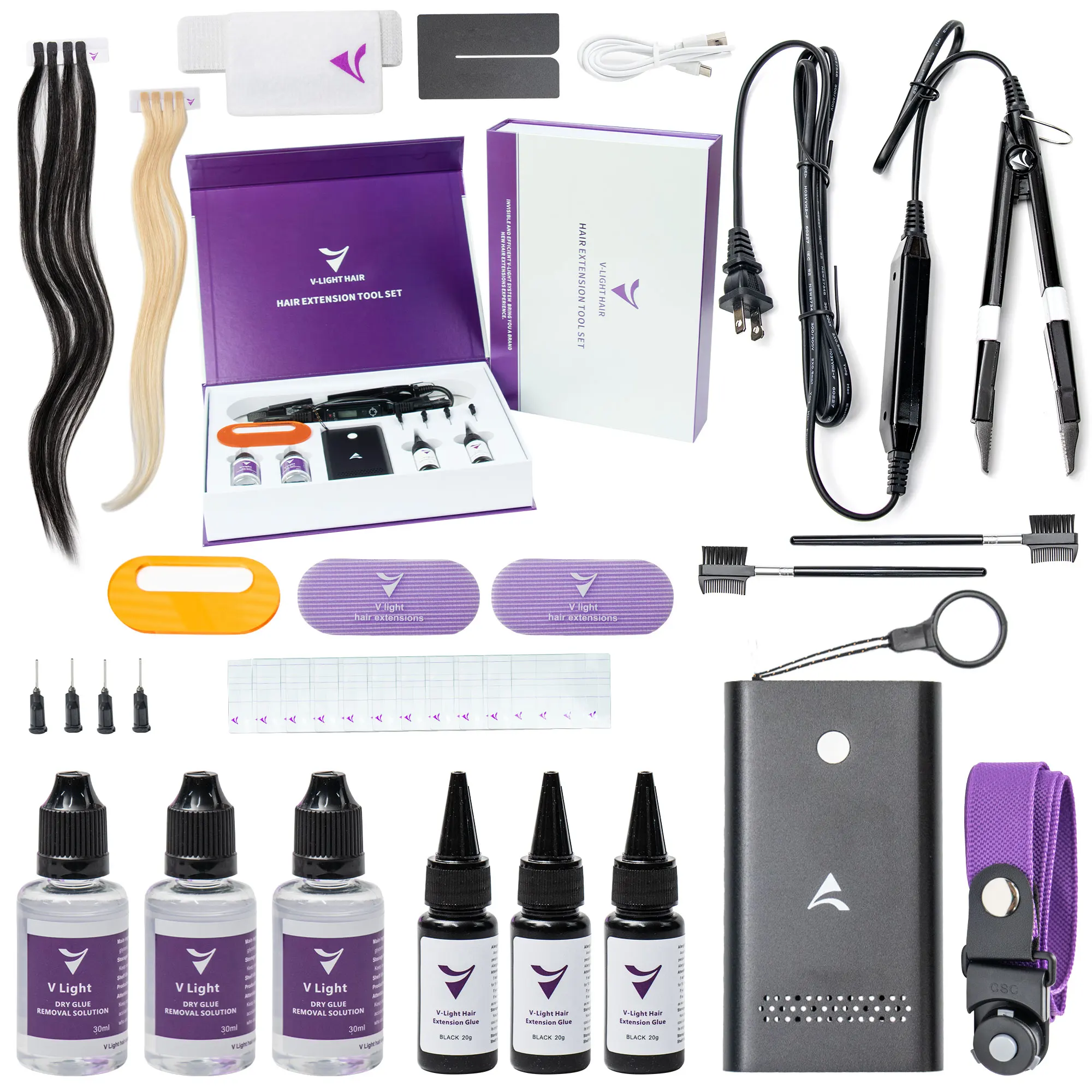 Iniceviolet PRO Private Label for Extension Kit & UV Light Machine for Commercial Use Factory Direct Black